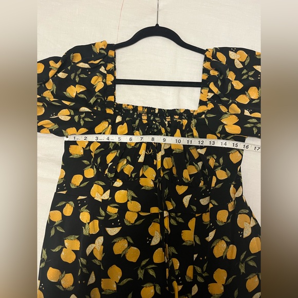 NWT Cider Lemon Milkmaid Split Knotted Shirred Slit Leg Midi Dress - Picture 6 of 14